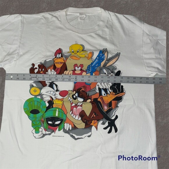 Vintage 1993 Looney Tunes Warner Bros Gang/squad  T Shirt Single Stitch XL - Picture 6 of 12
